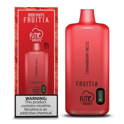 Fume By Orjoy Fruitia Vape, 8000 Puffs - Strawberry Beltz Fume By Orjoy Fruitia Vape, 8000 Puffs - Strawberry Beltz