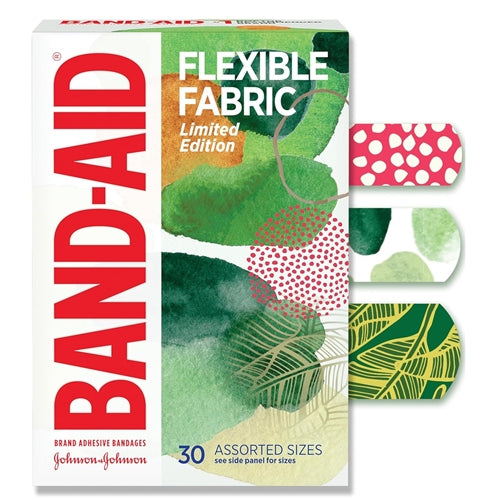Band-Aid Brand Flexible Fabric Adhesive Bandages – Assorted Sizes – 30 Count