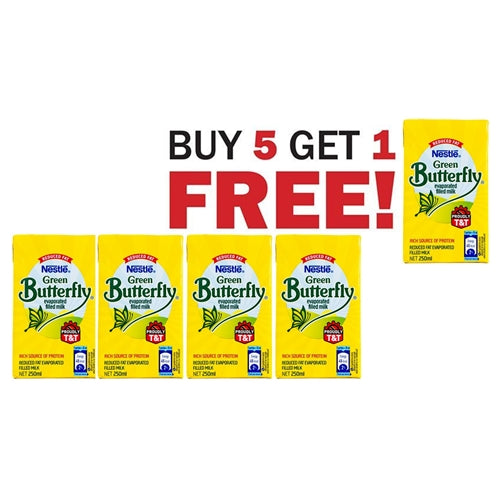 Nestle Green Butterfly Evaporated Milk 250ml - Buy 5 Get 1 Free