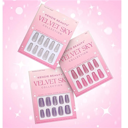 Kenzie Beauty Velvet Sky Collection Press On Nails