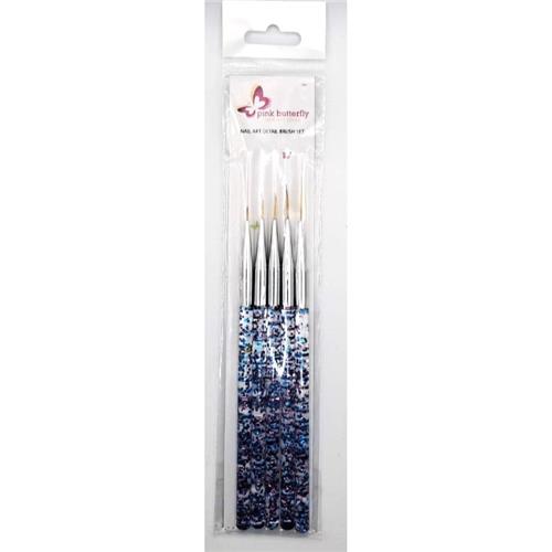 Pink Butterfly Nail Art Detail Brush Set
