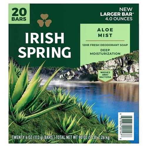 Irish Spring Aloe Mist Bar Soap, 20 ct.