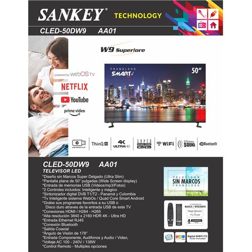 Sankey 50'' LED Smart Ultra/4K Television - Web OS