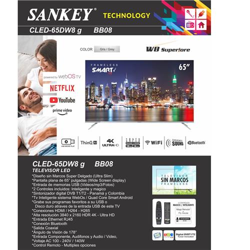 Sankey 65'' Smart LED Television - 4K Ultra HD - WebOs