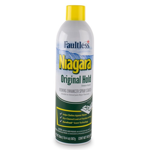 Liquid Starch Iron Spray (20 oz, 6-Pack) - Niagara Starch Spray Iron Aid: Non-Flaky/Clogging | DuraFresh Scent - Original Hold Iron Out Spray - Iron