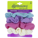 Expressions 4 Pack Ribbed Knit Hair Twisters