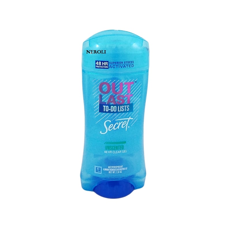 Secret Outlast Clear Gel Antiperspirant Deodorant for Women, Unscented 2.6 oz