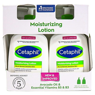 Cetaphil Moisturizing Lotion Dry To Normal Sensitive Skin 20 fl. oz × 2