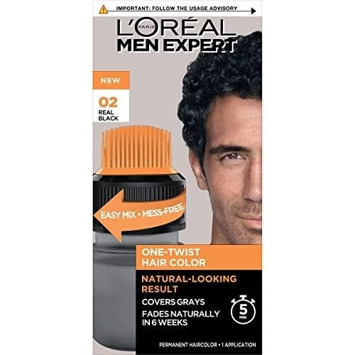 L'Oreal Men Expert One-Twist Permanent Hair Color - 02 Real Black