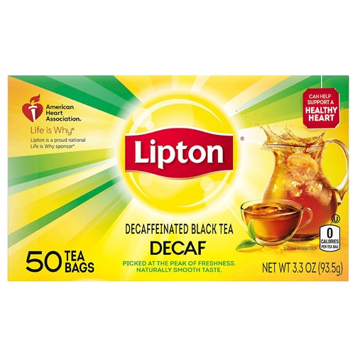 Lipton Decaffeinated Black Tea, 3.3oz - 50 Tea Bags