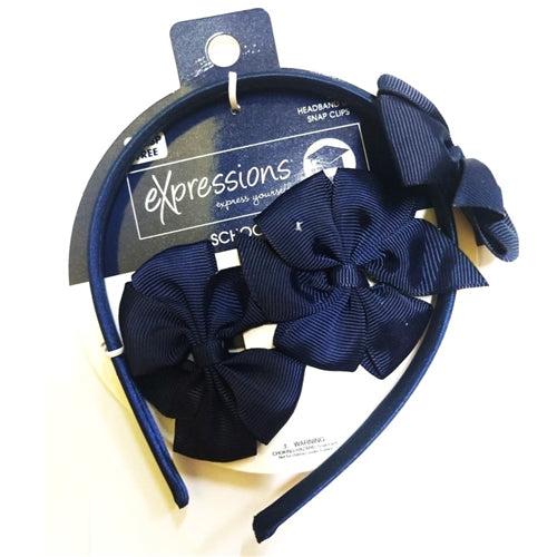 Expressions 3Pc Headband & Bow Set - Assorted Colors