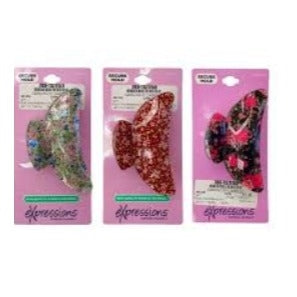 Expressions Single Dark Acrylic Claw Clip - Floral