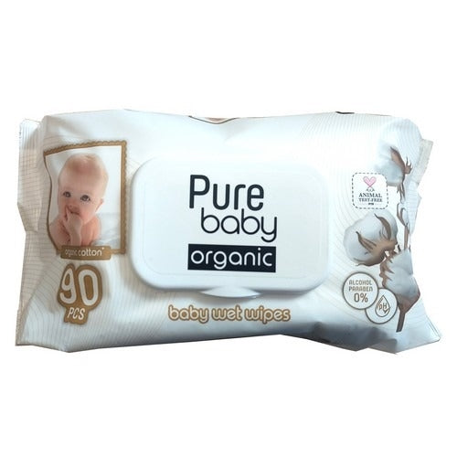 Pure Organic Cotton Baby Wet Wipes 90count