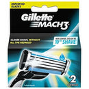Gillette Mach3 Men's Razor Blades Refill Cartridges 2 Count