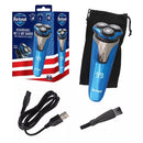 Barbasol LCD Display Wet and Dry 3 Head Rechargeable Rotary Shaver with Pop Up Trimmer - 2ct