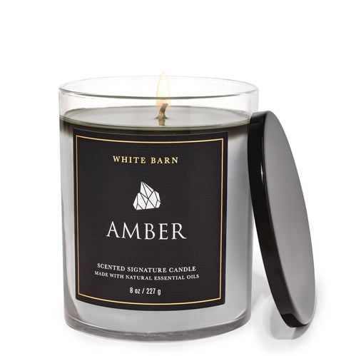 Bath & Body Works White Barn Amber Single Wick Candle 227g