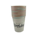Glitter Happy Birthday Paper Cups -9oz