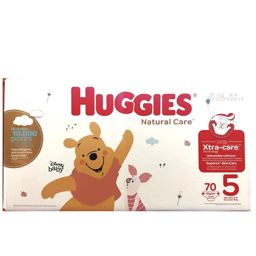 Huggies Natural Care Stage 5 Diapers, Xtra Care Technology 70's