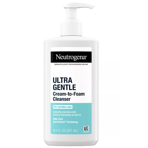 Neutrogena Ultra Gentle Cream-to-Foam Face Cleanser - Fragrance -Free - 8.5oz