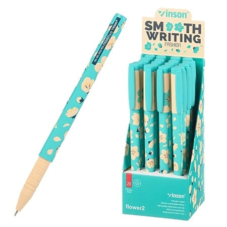 Vinson Smooth Writing Oil Gel Ink Pen - Flowers