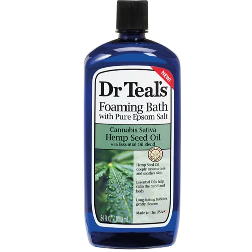 Dr. Teal's Foaming Bath with Pure Epsom Salt- Hemp Seed Oil -- 34 fl oz