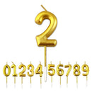 Happy Birthday Gold Number Candle, Single Assorted Numbers
