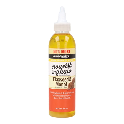 Aunt Jackie's Nourish My Hair Flaxseed & Monoi Hair Oil, 50% More - 6oz