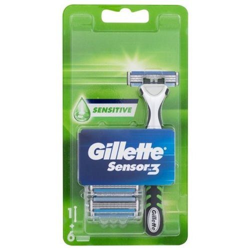 Gillette Sensor3 Shaving Razor + 6 Refill Shaving Blades