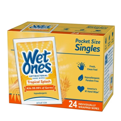 Wet Ones Hand Wipes Singles, Tropical Splash, 24 Ct