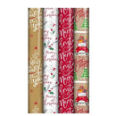 North Pole Christmas Wrapping Paper 0.7 x 7m Contemporary, Single Roll Assorted