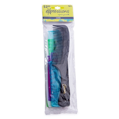 Expressions 8pc Unbreakable Glitter Comb Set