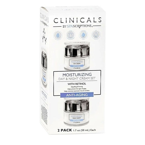 Clinicals By SPAscriptions Anti-Aging Day & Night Cream Set, With Retinol - 50ml Each