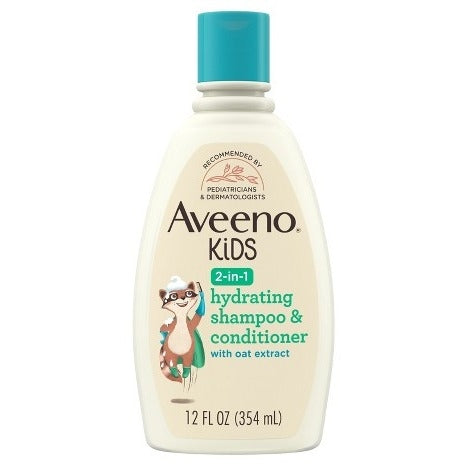 Aveeno Kids 2-in-1 Hydrating Shampoo & Conditioner, Gently Cleanses, Conditions & Detangles Kids Hair - 12 fl oz