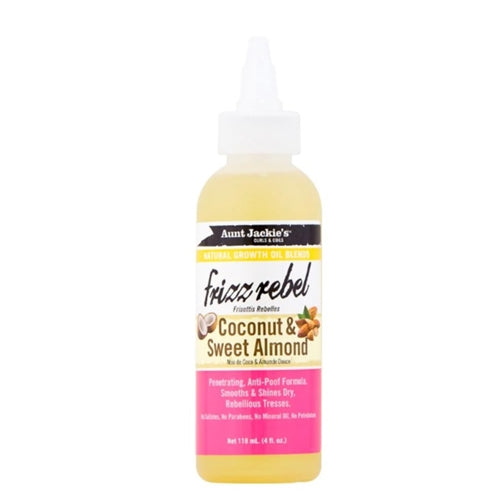 Aunt Jackie's Frizz Rebel Coconut & Sweet Almond Hair Oil, 50% More - 6oz