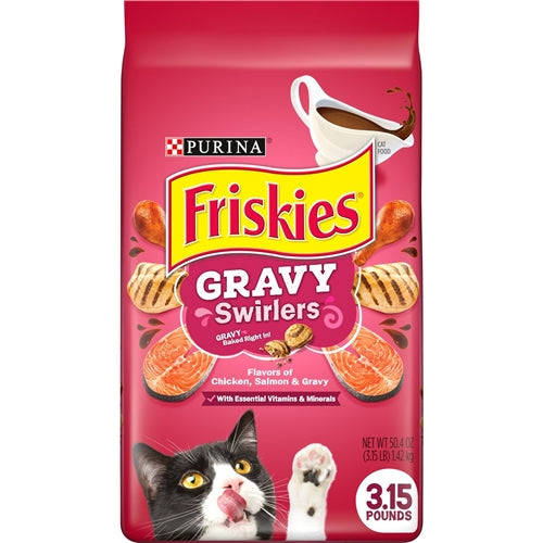 Purina Friskies Gravy Swirlers With Flavors of Chicken, Salmon &