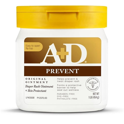 A+D Baby Diaper Rash Ointment, Baby Protectant with Vitamins A and D - 16oz