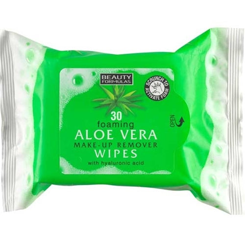 Beauty Formulas Aloe Vera Foaming Make-Up Remover Wipes