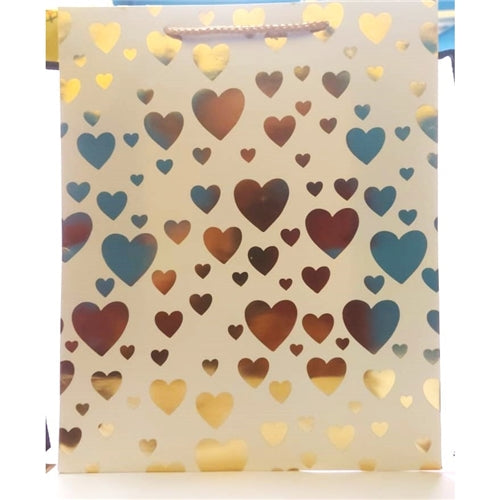 Paper Gift Bags, Heart Shape Design Assorted