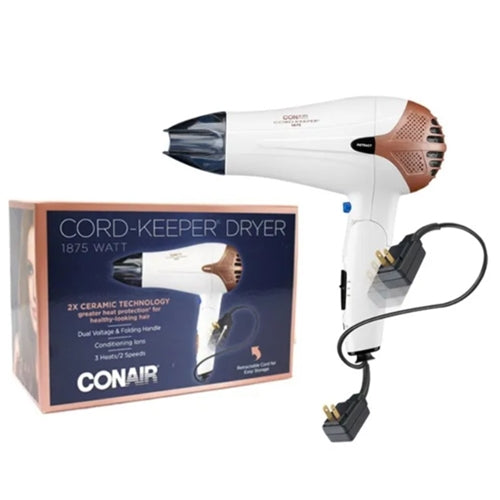 Conair Cord Keep Dryer 2x Ceramic Technology 1875 Watts