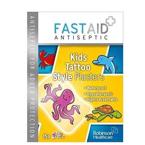 Fast Aid Antiseptic Kids Tattoo Style Plasters 15's