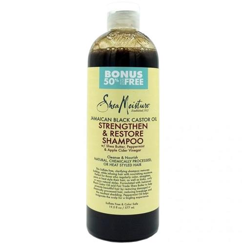 SheaMoisture Strengthen and Restore Shampoo 100% Pure Jamaican Black Castor OiL BONUS 50% FREE! - 19.5oz