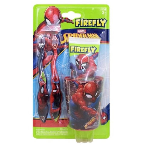 Firefly Marvel Spider-Man - 2 Toothbrushes, Beaker & Toothpaste