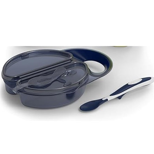 Dr Brown's Travel Fresh Bowl and Spoon, Dark Blue