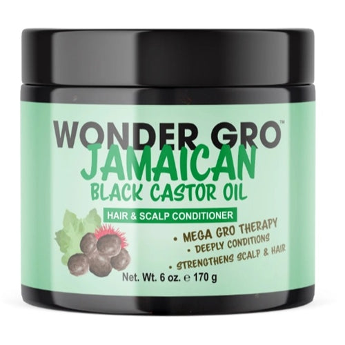 Wonder Gro Black Castor Oil Hair & Scalp Therapy Hair Grease Pomade 6oz