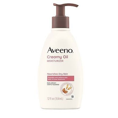 Aveeno Creamy Moisturizing Oil Soften & Smoothen Skin Oatmeal Soothing 12 o