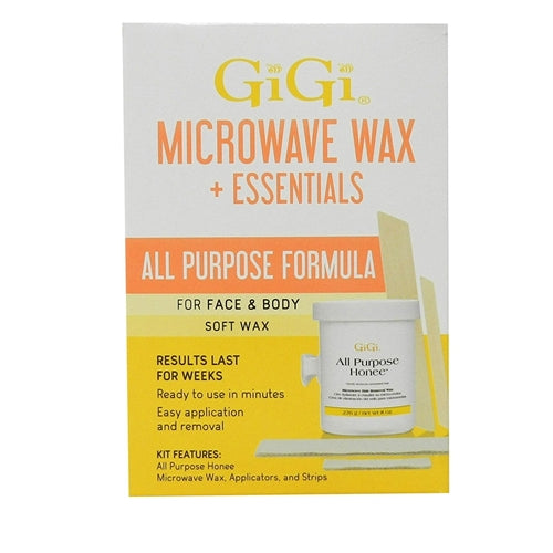 Gigi Microwave Wax Essentials All Purpose Formula Kit, 8 Oz