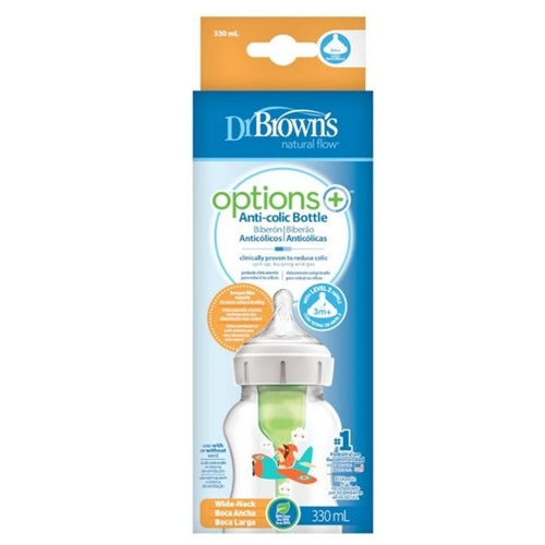 Dr Brown's Options+ Plastic Squirrel Bottle 330ml With Silicone Nipple 3m+ 1pc