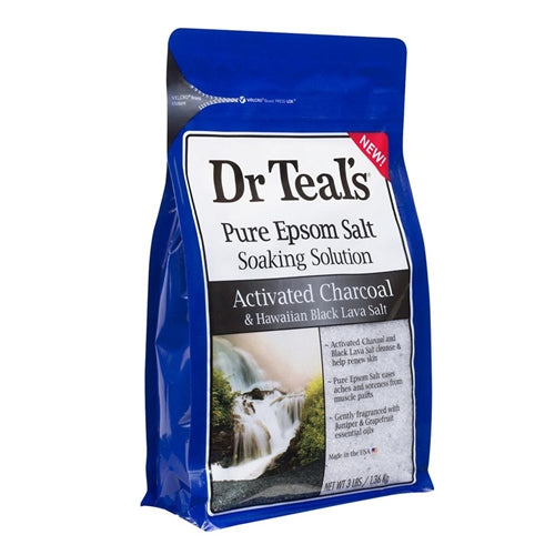 Dr Teals Epsom Salt Soak, Activated Charcoal, 3 Pound