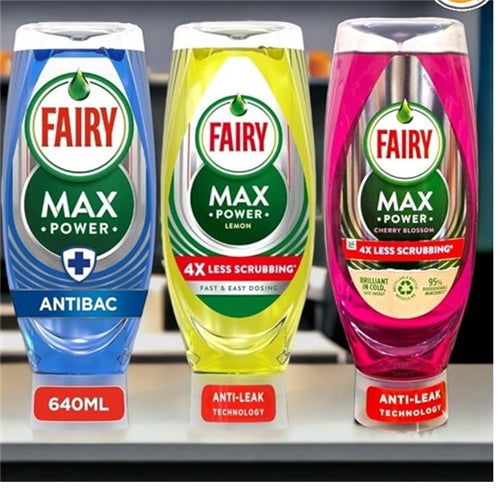 Fairy Max Power Dishwashing Liquid - 4X Less Scrubbing 640ml