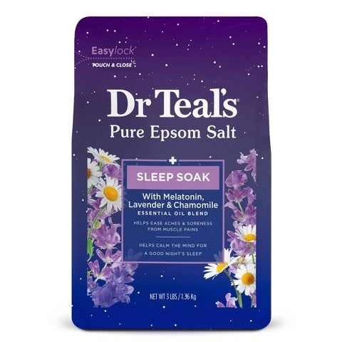 Dr Teals Epsom Salt, Melatonin Sleep Soak, 3 Pound